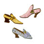 Yellow satin shoe embroidery patch